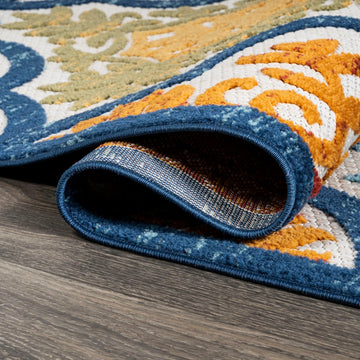 Cassis Ornate Ogee Trellis High-low Indoor/outdoor Area Rug